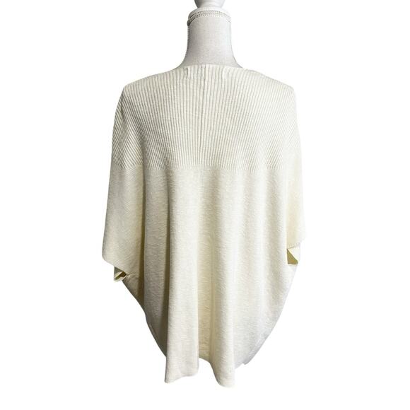 Free People Beach Jaclyn Sweater Size Large Cream Longline V-Neck - Picture 3 of 6